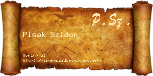Pisak Szidor névjegykártya